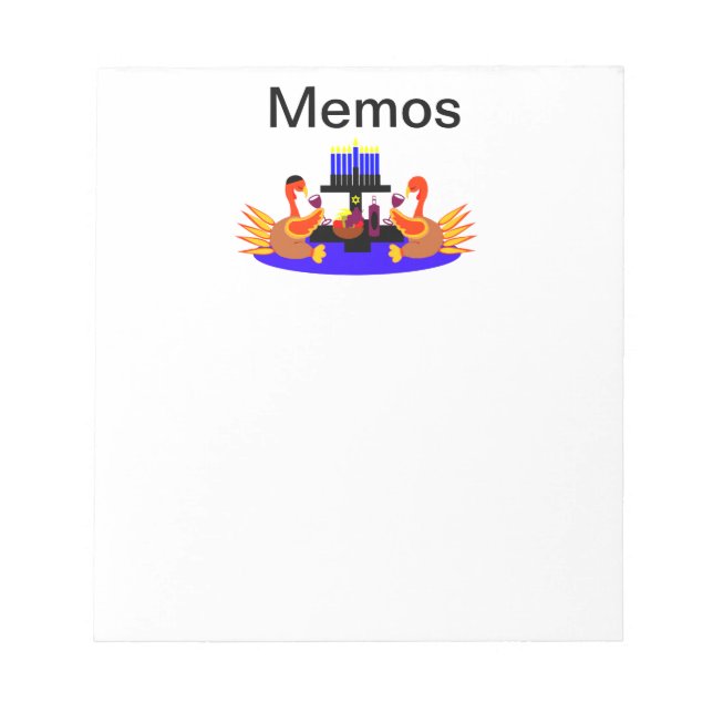 Bloco De Notas Thanksdokah Wine Toasting Turkeys Memória Pad (Frente)