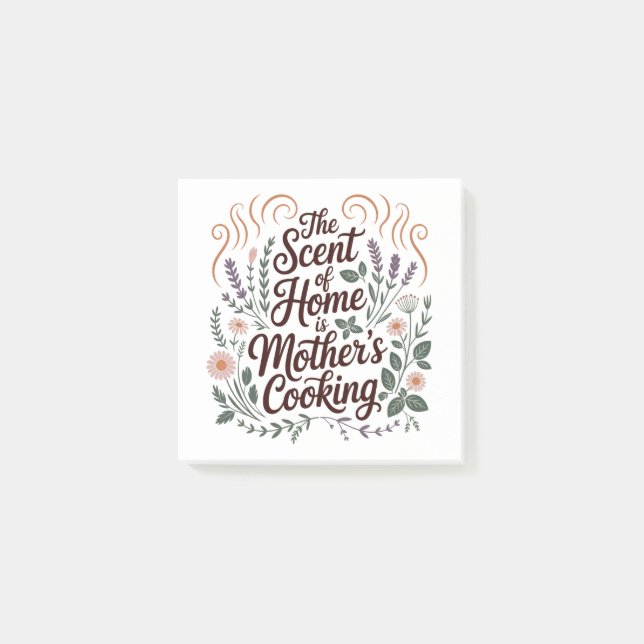 Bloco De Notas The Scent Of Home Is Mother's Cooking (Frente)