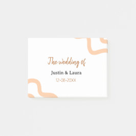 Bloco De Notas The wedding of add bride groom name date peach