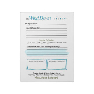 Bloco De Notas The WIND DOWN – 5-Minute Evening Journal Notepad
