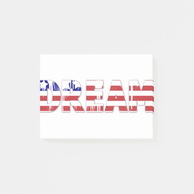 Bloco De Notas The word "Dream"  with American flag (Frente)