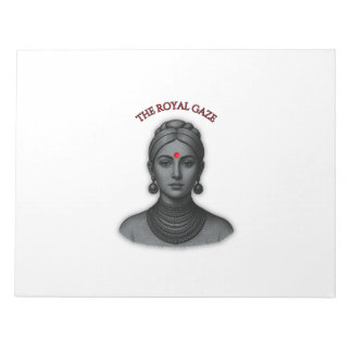 Bloco De Notas Thee Royal Gaze - Indian Queen Line Art