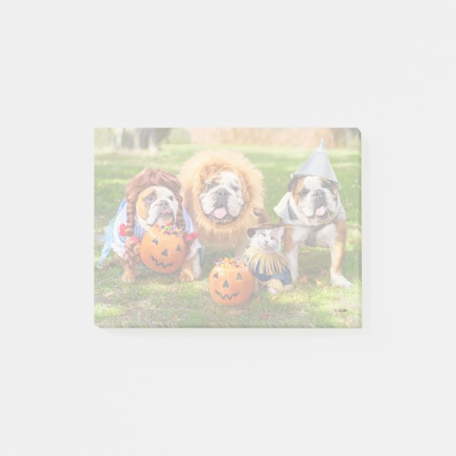 Bloco De Notas Three Bulldogs in Costumes (Frente)