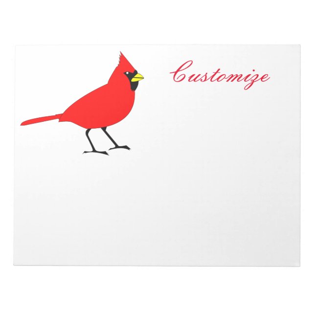 Bloco De Notas Thunder_Cove do Pássaro Cardinho Vermelho (Frente)
