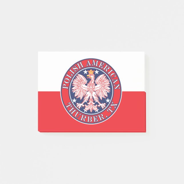 Bloco De Notas Thurber Texas Polska Eagle Polonês (Frente)