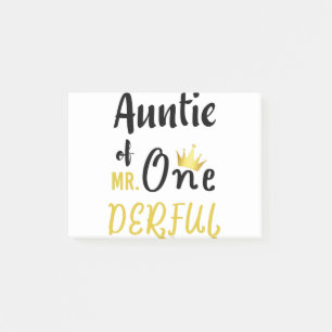 Bloco De Notas Tia do MR Onederful Camiseta engraçada de 1º anive