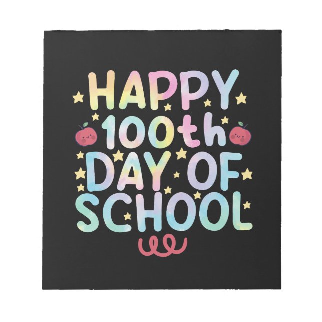 Bloco De Notas Tie Dye Happy 100º Dia de Professores (Frente)