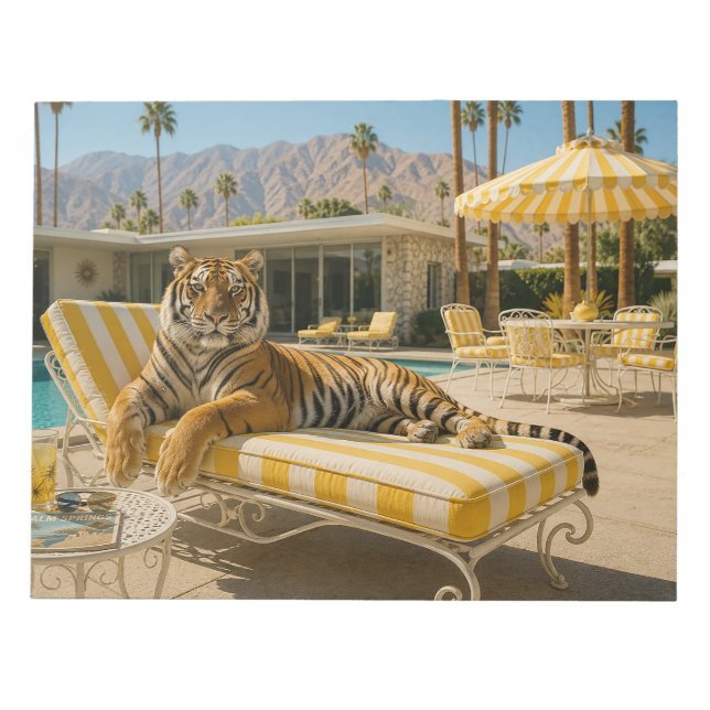 Bloco De Notas Tigre à Beira da Piscina em Palm Springs (Frente)