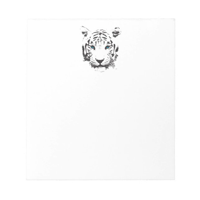 Bloco De Notas Tigre branco com olhos azuis (Frente)