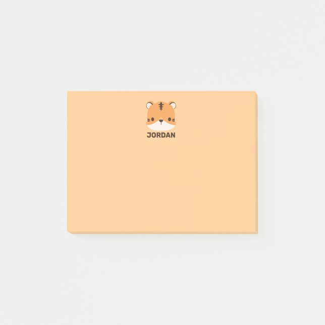 Bloco De Notas Tigre Fofo com Nome Personalizado (Frente)