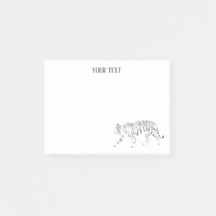 Bloco De Notas Tigre preto e branco personalizado