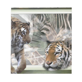 Bloco De Notas Tigres, Zebra, Girafa, Selva Primitiva