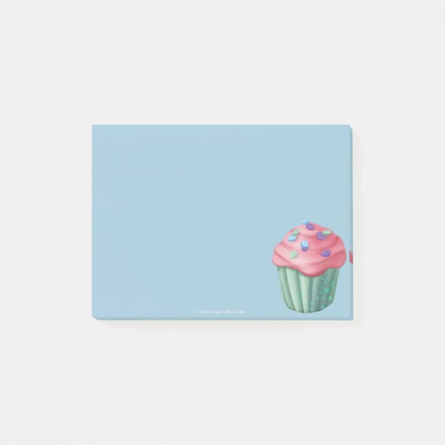 Bloco De Notas Tinir do tinir poucos post-it do cupcake do gnomo (Frente)