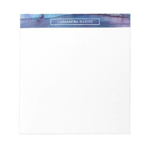 Bloco De Notas Tinta de Álcool Azul e Púrpura Abstrato