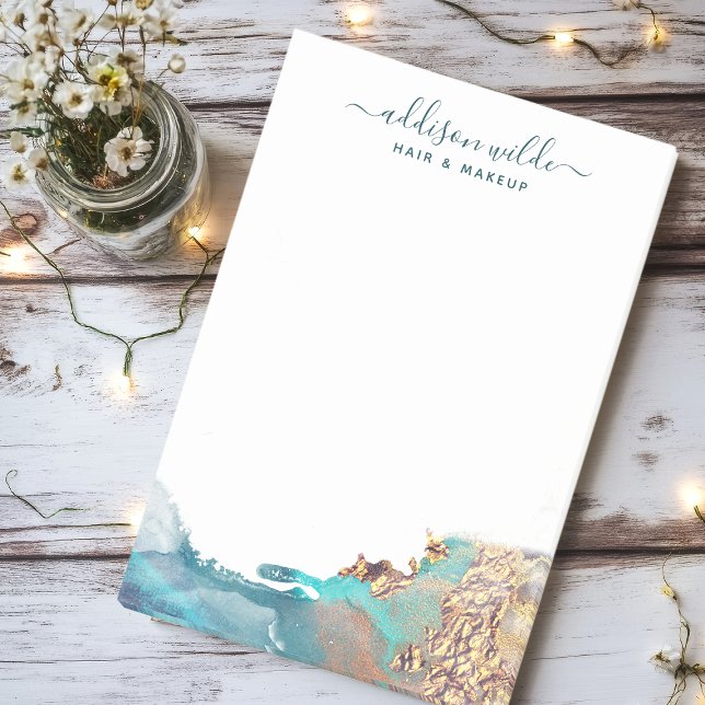 Bloco De Notas Tinta De Aquarela Líquida De Arte Moderna Azul E D (Criador carregado)