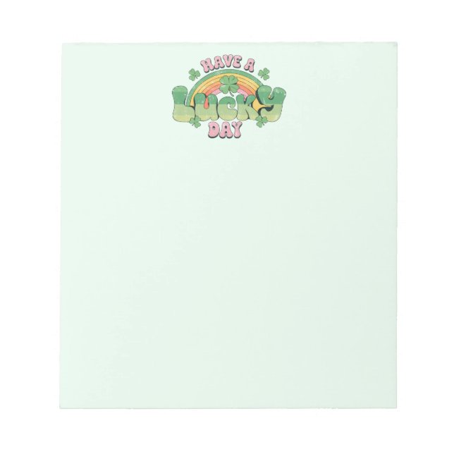 Bloco De Notas Típica retrô do dia de sorte (Frente)