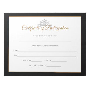 Bloco De Notas Tipo de Certificado de Pageant Estilo Miss EUA - P
