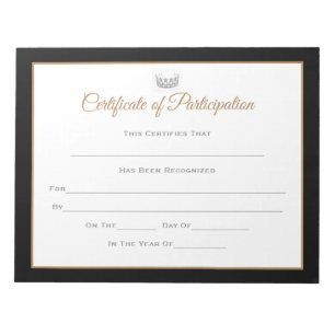 Bloco De Notas Tipo de Miss EUA Certificados de Paginação - Par