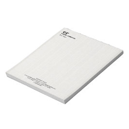 Bloco De Notas Tipografia Cinza de Linho Branco