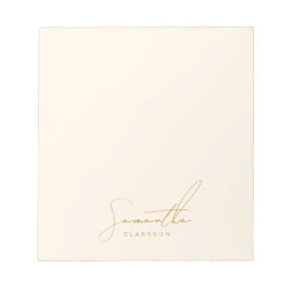 Bloco De Notas Tipografia de Letra Dourada Manuscrita Minimalista