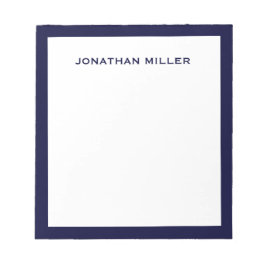 Bloco De Notas Tipografia do Marinho Branco Simples