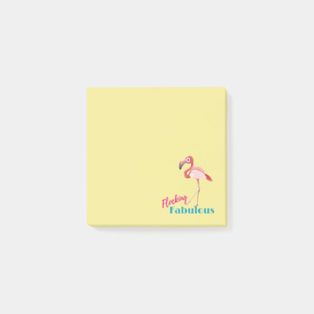 Bloco De Notas Tipografia Fabulosa com Flamingo Rosa (Frente)