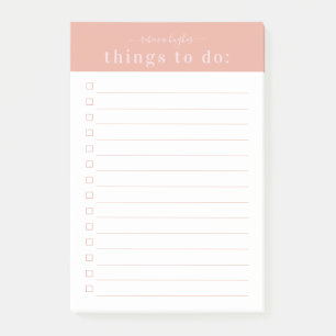 Bloco De Notas Tipografia Retro Minimalista Monograma Rosa