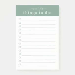 Bloco De Notas Tipografia Retro Minimalista Monograma Verde
