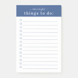 Bloco De Notas Tipografia Retroativa Mínima Monograma Azul