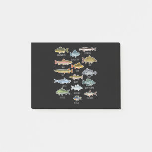 Bloco De Notas Tipos De Espécies De Peixes Águas frescas
