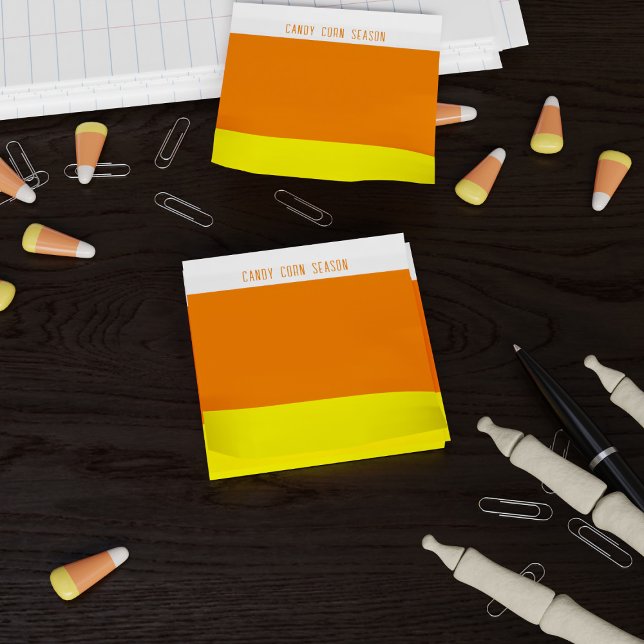 Bloco De Notas Tiras de milho doce personalizadas Postam as notas (It's Candy corn season and if you love bright post it notes, just add your name)