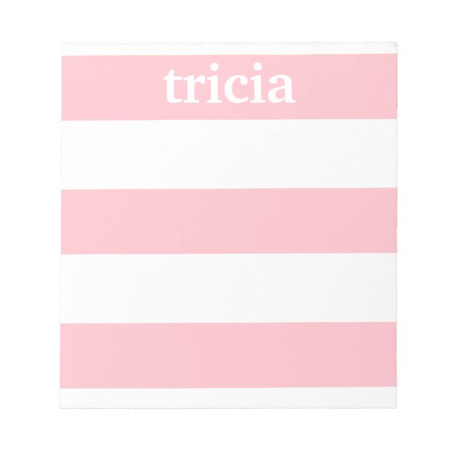 Bloco De Notas Tiras de Rugby Rosa Personalizadas (Frente)
