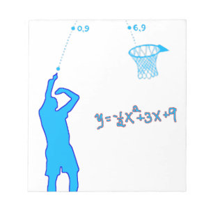 Bloco De Notas Tiro de basquetebol e equação quadrática