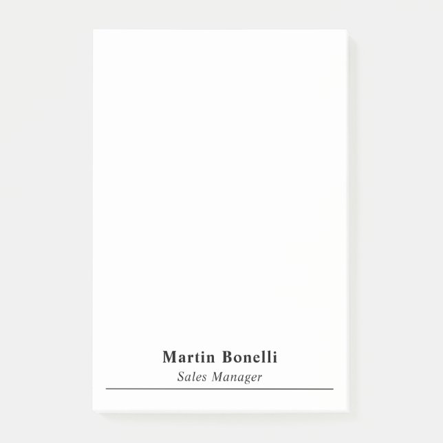Bloco De Notas Título Nome Preto e Branco Profissional Moderno (Frente)
