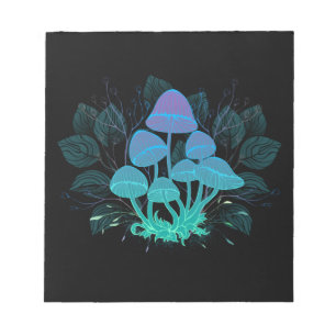 Bloco De Notas Toadstools em arbustos