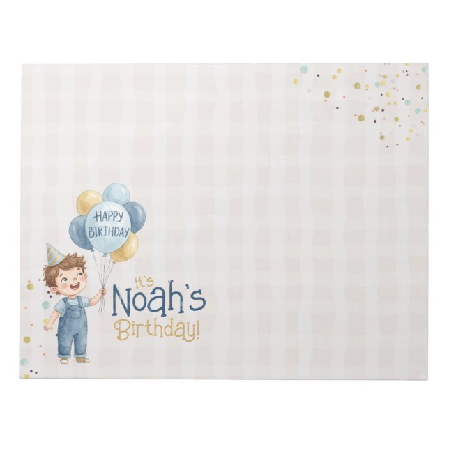 Bloco De Notas Toalhete de Mesa Personalizado para Aniversário de (Frente)