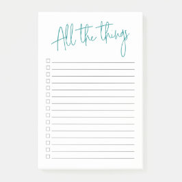 Bloco De Notas Todas as coisas com caixas de seleção e linhas