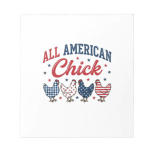 Bloco De Notas Todas As Galinhas Patrióticas Americanas Camisa De
