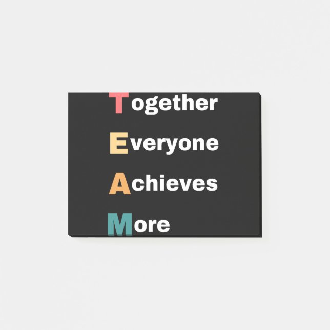 Bloco De Notas Together Everyone Achieves More (Frente)