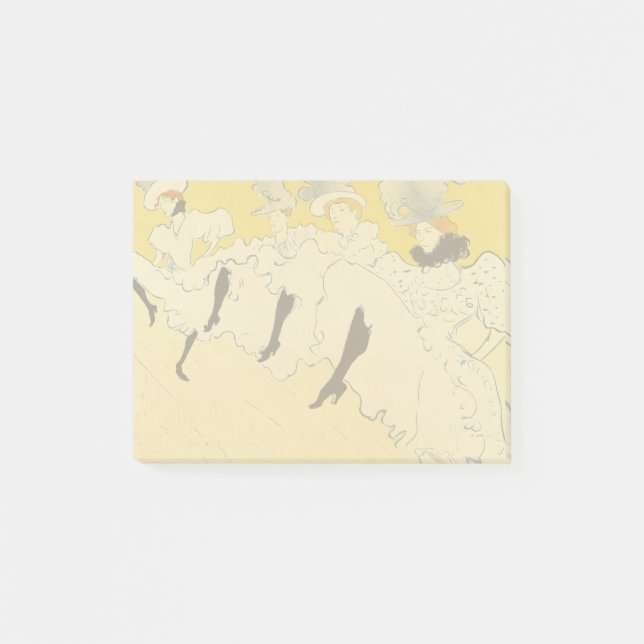 Bloco De Notas Tolouse-Lautrec Dancing Girls Yellow Poster Art (Frente)