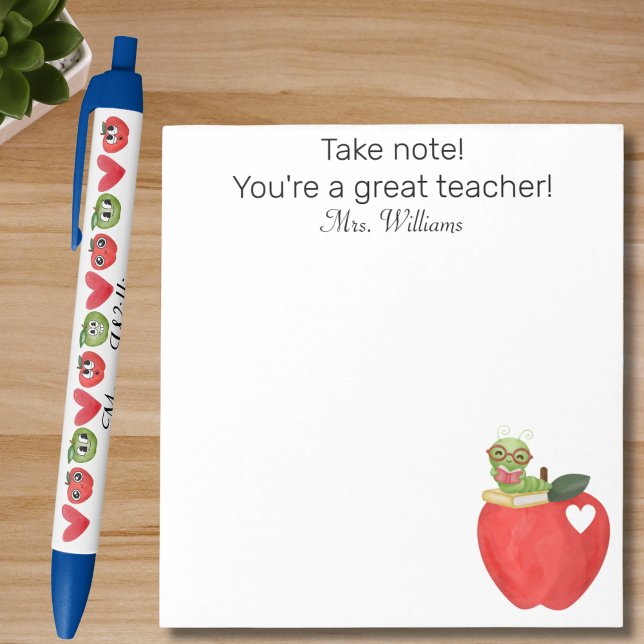 Bloco De Notas Tome nota do seu professor de excelente, Apreciaçã (Criador carregado)