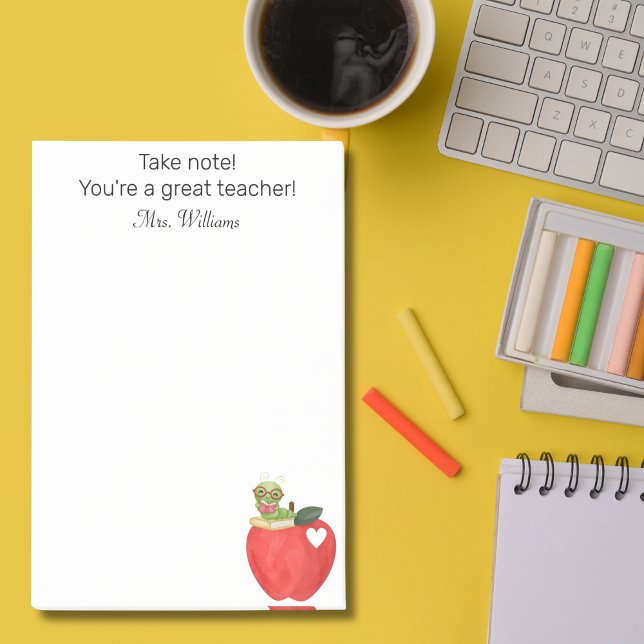 Bloco De Notas Tome nota do seu professor de excelente, Apreciaçã (Criador carregado)
