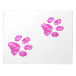 Bloco De Notas Tons de Patinhas Cor-de-Rosa