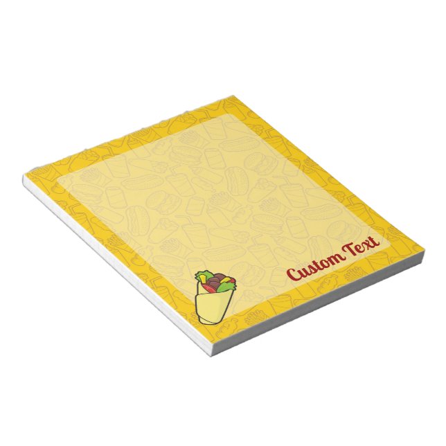 Bloco De Notas Tortilla Sandwich Wrap Notepad (Inclinado)
