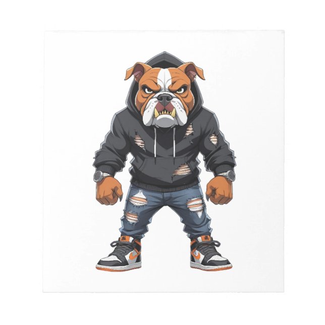 Bloco De Notas Touro Alfa Urbano � Mascote de Estilo de Rua  (Frente)