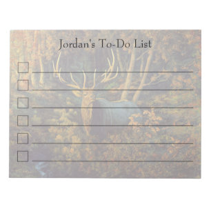 Bloco De Notas Touro Elk na Floresta do outono