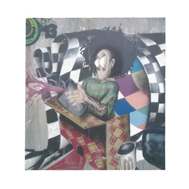 Bloco De Notas Trabalho de arte abstrato Grafite (Frente)