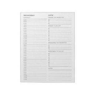 Bloco De Notas Trabalho De Quarta-Feira Da Lista Do Home To Do