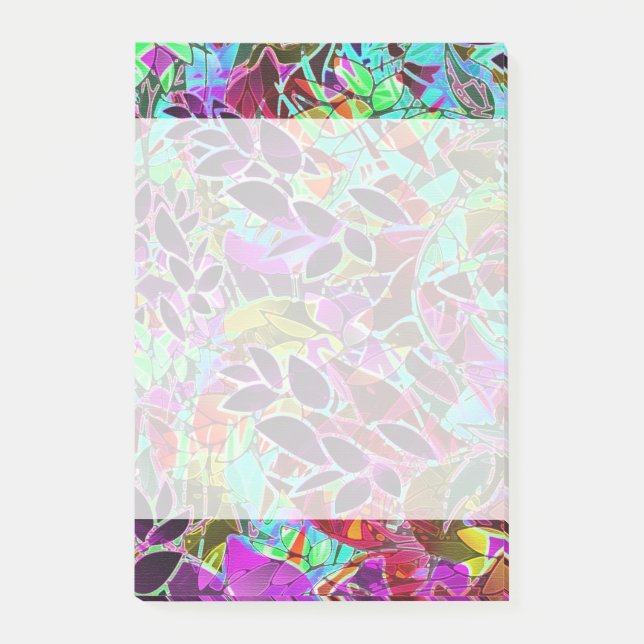 Bloco De Notas Trabalhos de arte abstratos florais das notas (Frente)