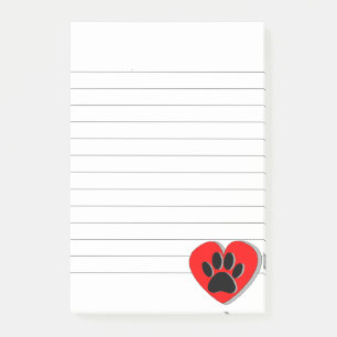 Bloco De Notas Traço De Coração Da Pata De Cão